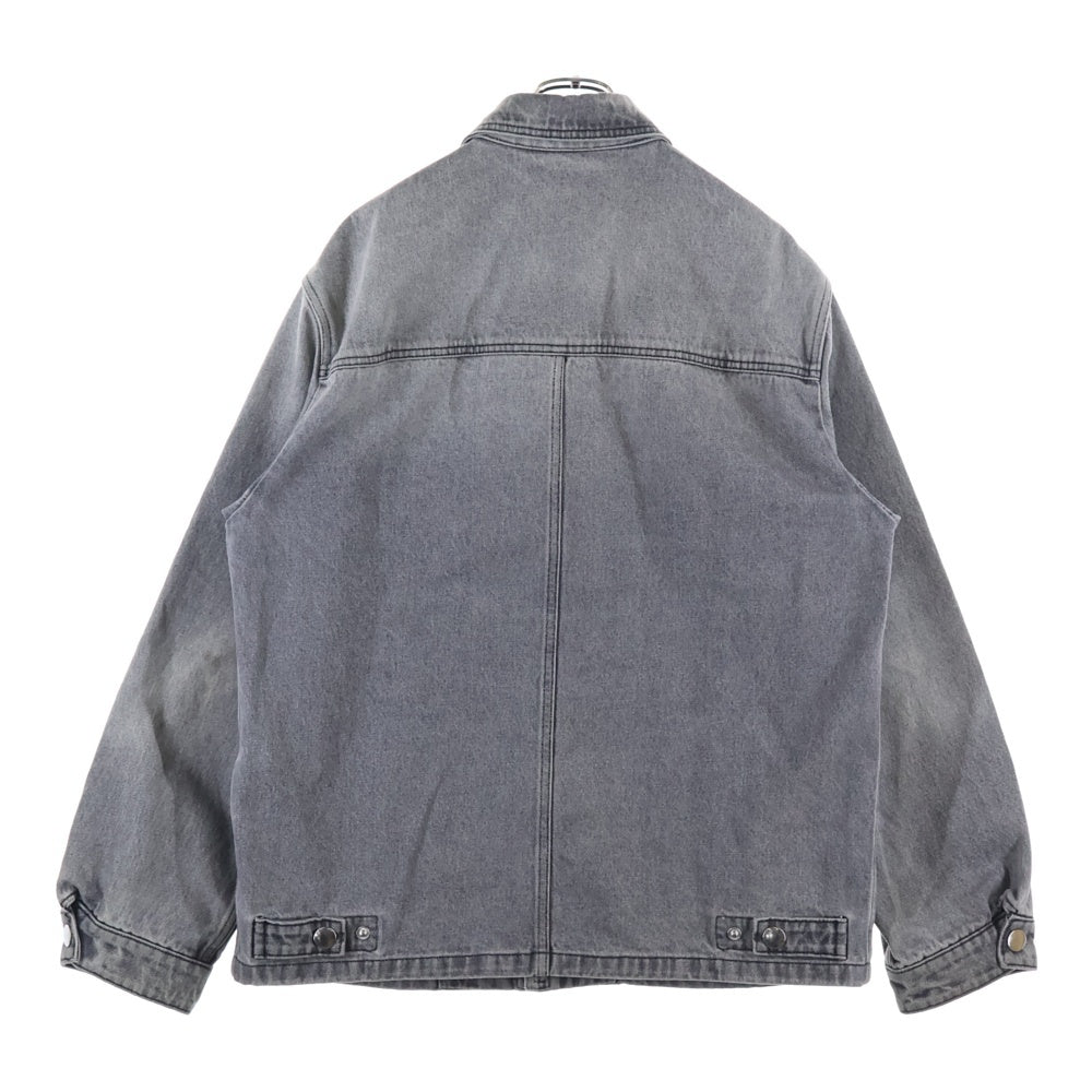 PRADA(プラダ) 23AW トライアングルロゴ プレート デニムジャケット ジップアップブルゾン グレー GEB231 S232 13B4