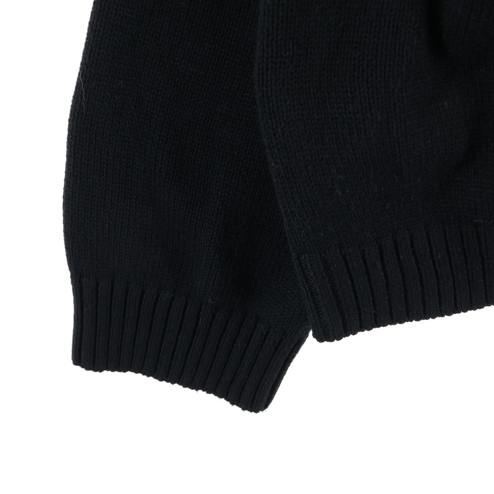 HYSTERIC GLAMOUR(ヒステリックグラマー) ×WIND AND SEA ウィンダンシー ロゴ ニット 2ポケット カーディガン ブラック WDS-C-HYS-23-AP-Q1-11