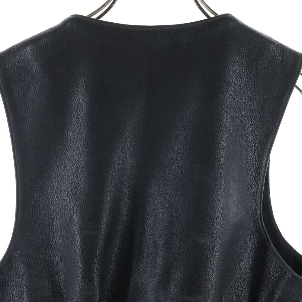 CHROME HEARTS(クロムハーツ) 6B L LNG BCK 6クロスボール クロスボールボタン ダガージップ レザーベスト ブラック