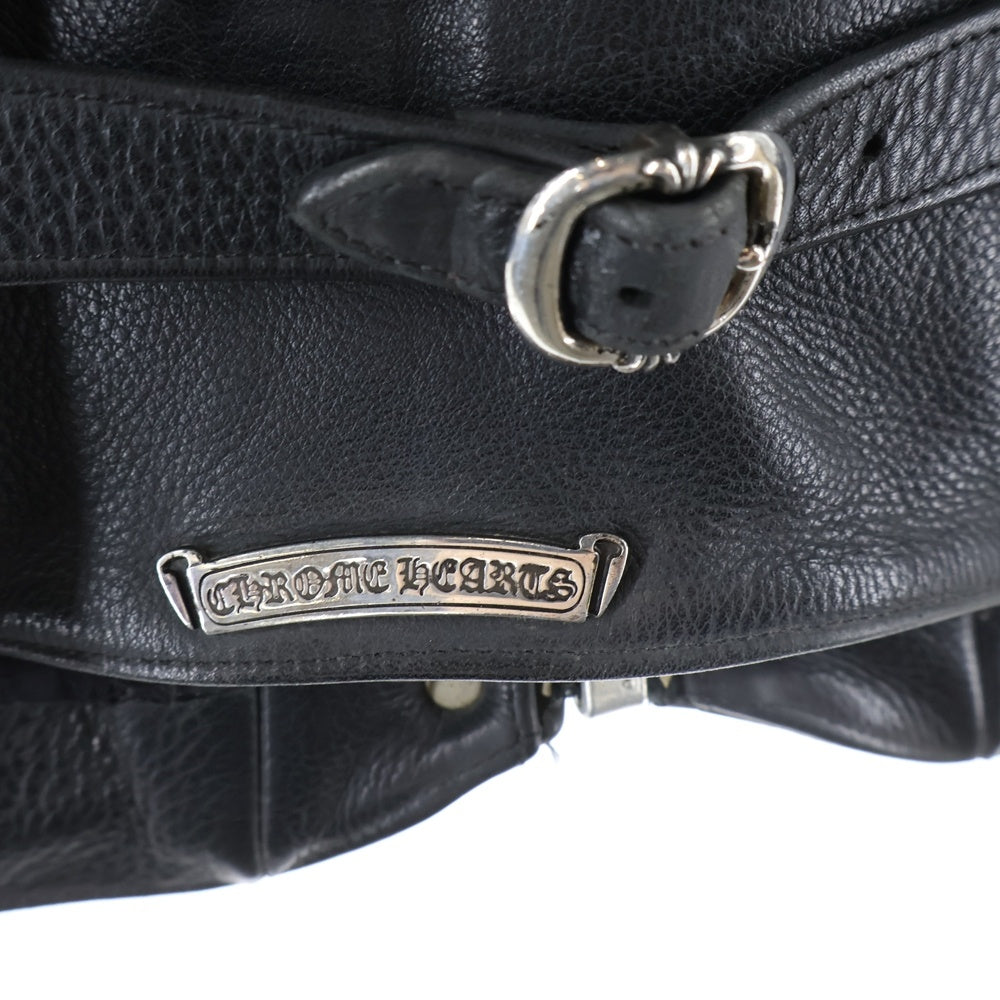 CHROME HEARTS(クロムハーツ) 6B L LNG BCK 6クロスボール クロスボールボタン ダガージップ レザーベスト ブラック