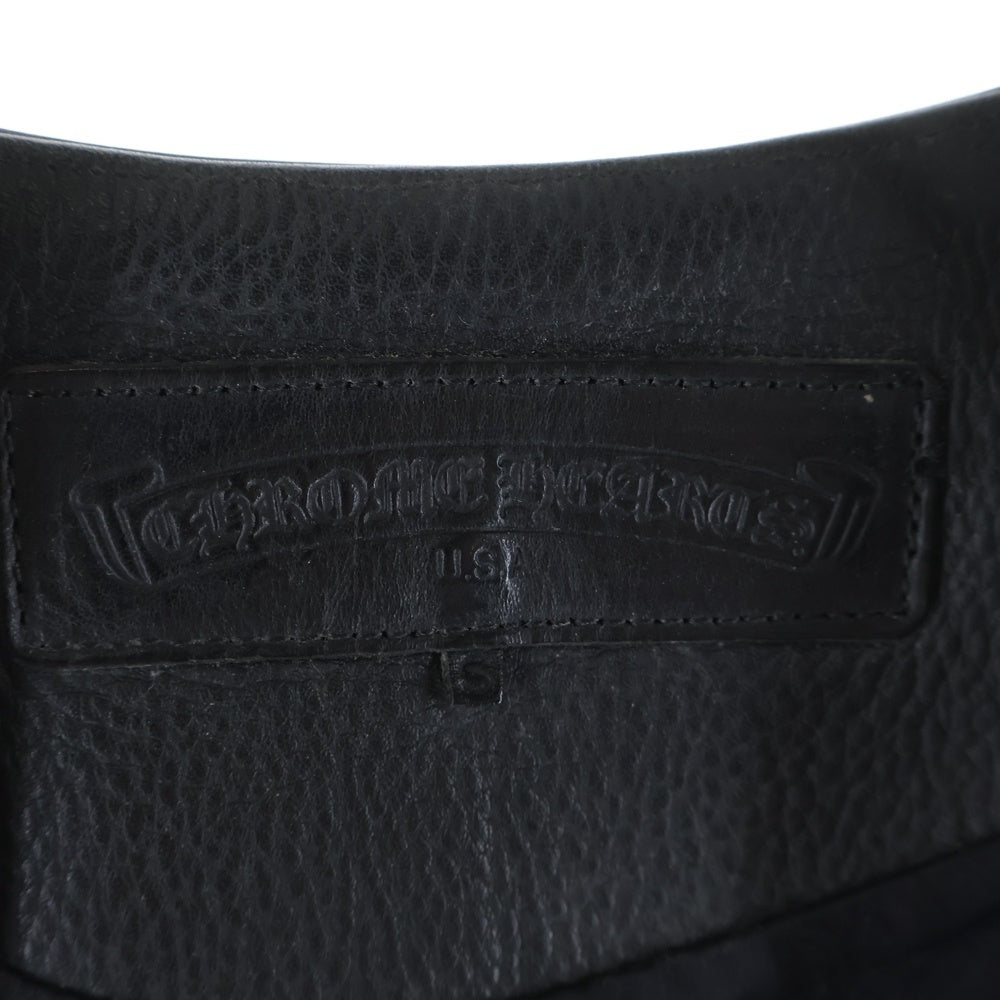 CHROME HEARTS(クロムハーツ) 6B L LNG BCK 6クロスボール クロスボールボタン ダガージップ レザーベスト ブラック