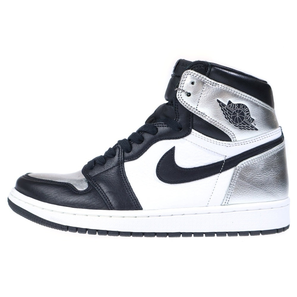 NIKE(ナイキ) WMNS AIR JORDAN 1 HIGH OG METALLIC SILVER 2021 CD0461-001 ウィメンズ エアジョーダン 1 メタリックシルバー ハイカットスニーカー US10.5/27.5cm レディース