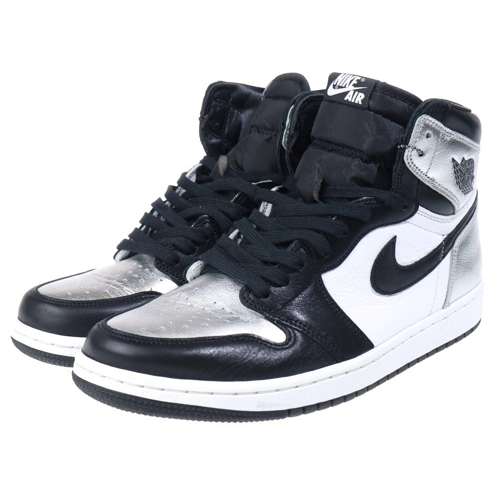 NIKE(ナイキ) WMNS AIR JORDAN 1 HIGH OG METALLIC SILVER 2021 CD0461-001 ウィメンズ エアジョーダン 1 メタリックシルバー ハイカットスニーカー US10.5/27.5cm レディース