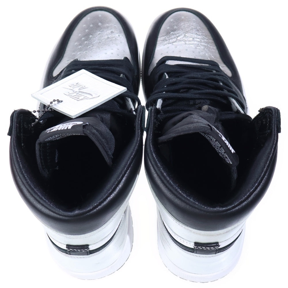 NIKE(ナイキ) WMNS AIR JORDAN 1 HIGH OG METALLIC SILVER 2021 CD0461-001 ウィメンズ エアジョーダン 1 メタリックシルバー ハイカットスニーカー US10.5/27.5cm レディース