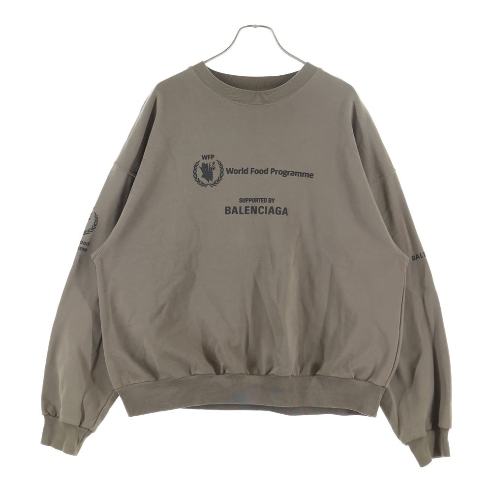 BALENCIAGA(バレンシアガ) 22AW WFP Sweatshirt ロゴ クルーネック スウェットトレーナー 697869 TMVL1 ブラウン
