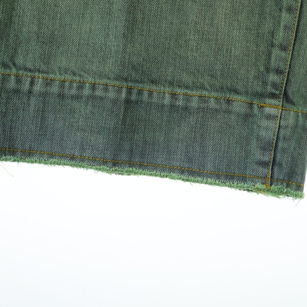 YOKE(ヨーク) 24SS BELTED WIDE-LEGGED DENIM TROUSERS ベルトワイドレッグデニムトラウザーパンツ グリーン YK24SS0695P