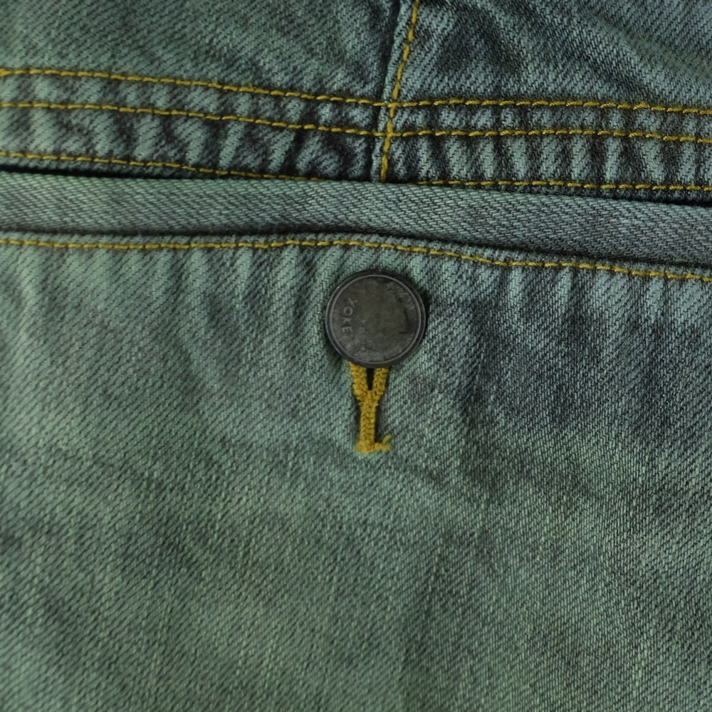 YOKE(ヨーク) 24SS BELTED WIDE-LEGGED DENIM TROUSERS ベルトワイドレッグデニムトラウザーパンツ グリーン YK24SS0695P