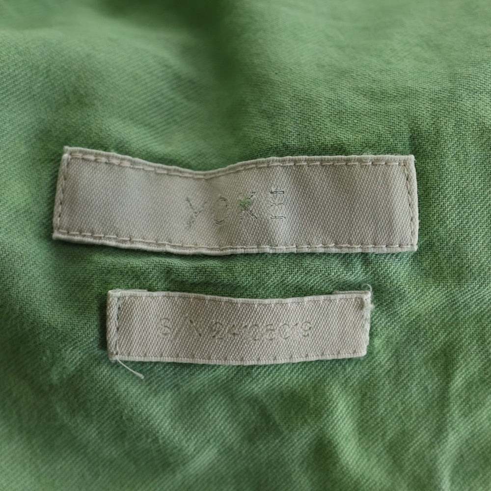 YOKE(ヨーク) 24SS BELTED WIDE-LEGGED DENIM TROUSERS ベルトワイドレッグデニムトラウザーパンツ グリーン YK24SS0695P