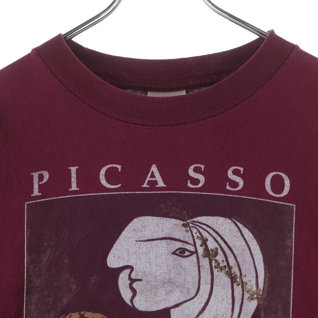 VINTAGE(ヴィンテージ) 90's Nature Morte Aux Tulipes ピカソ チューリップのある静物 プリント 半袖Tシャツ カットソー レッド