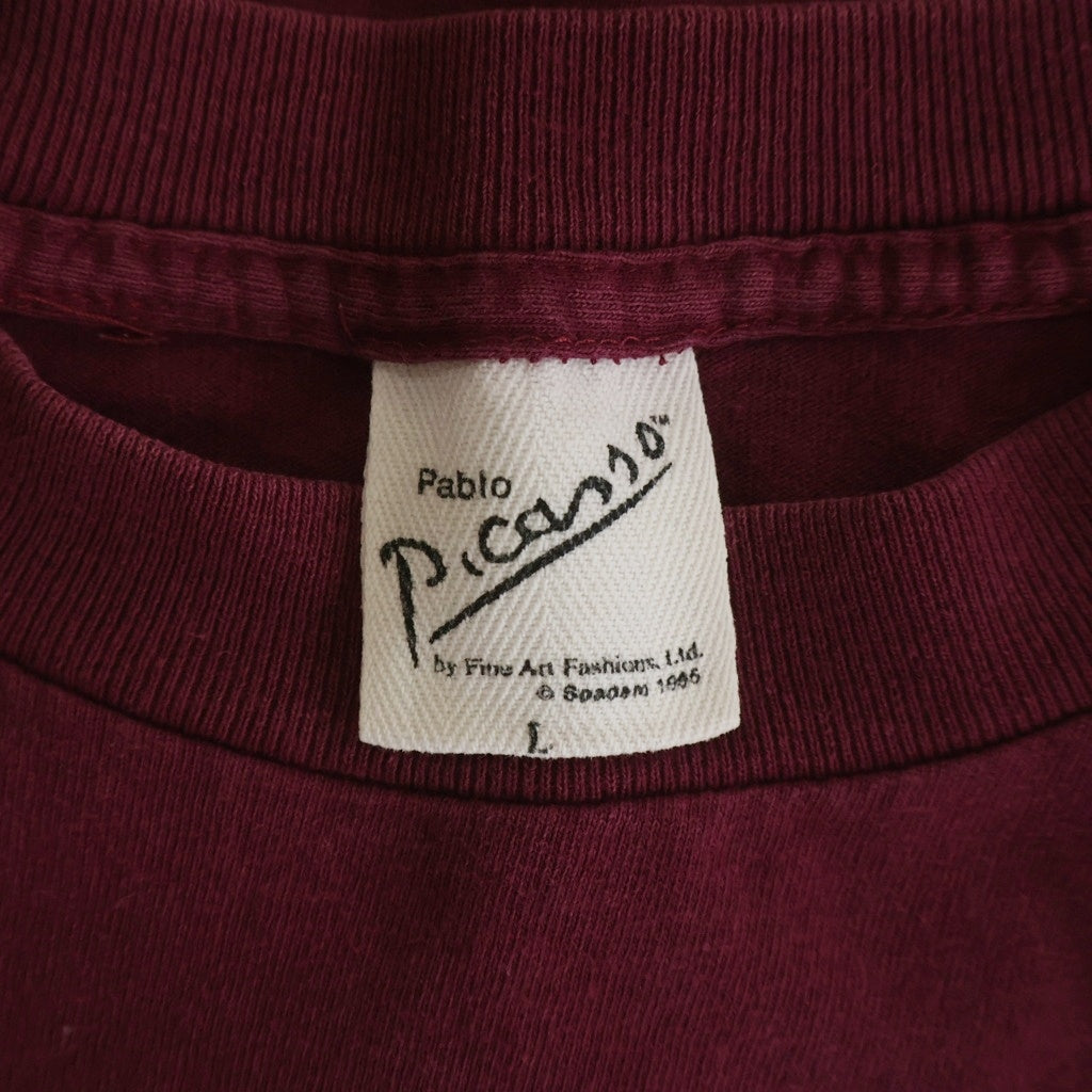 VINTAGE(ヴィンテージ) 90's Nature Morte Aux Tulipes ピカソ チューリップのある静物 プリント 半袖Tシャツ カットソー レッド