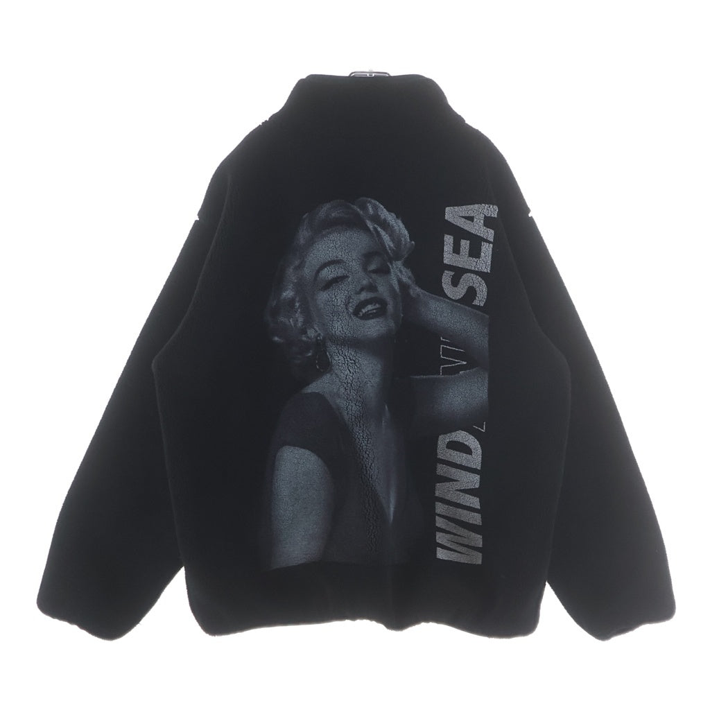 WIND AND SEA(ウィンダンシー) MARILYN MONROE WDS BOA JACKET マリリンモンロー ボアジャケット フリースジップアップブルゾン ブラック WDS-C-MRM-26-Q1-JK-02