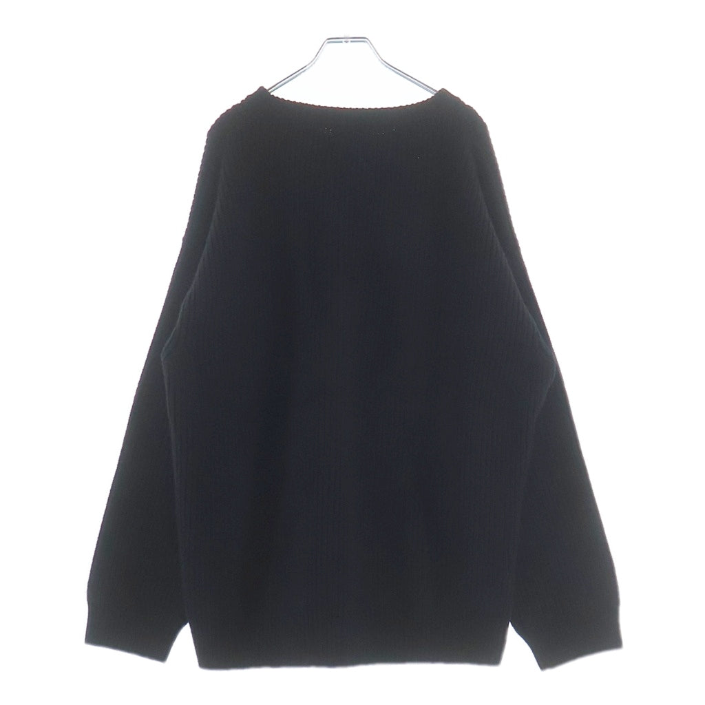 CELINE(セリーヌ) 21AW イタリア製 フロントロゴワッペン オーバーサイズ ニット セーター ブラック 2A19R423P