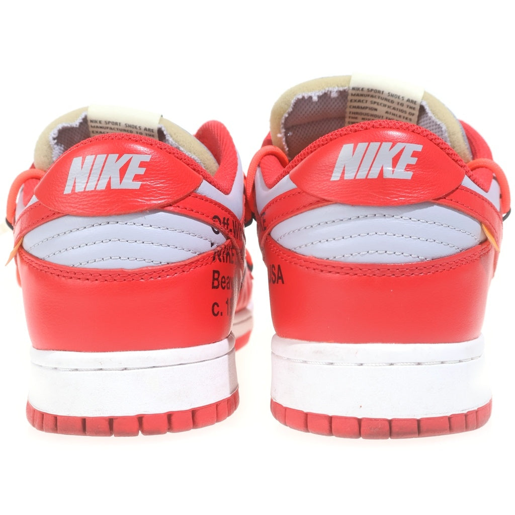 NIKE(ナイキ) ×OFF-WHITE DUNK LOW LTHR CT0856-600 オフホワイト ダンク ローカットスニーカー US9.5/27.5cm レッド/グレー