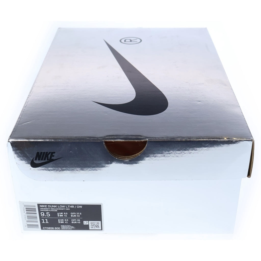 NIKE(ナイキ) ×OFF-WHITE DUNK LOW LTHR CT0856-600 オフホワイト ダンク ローカットスニーカー US9.5/27.5cm レッド/グレー