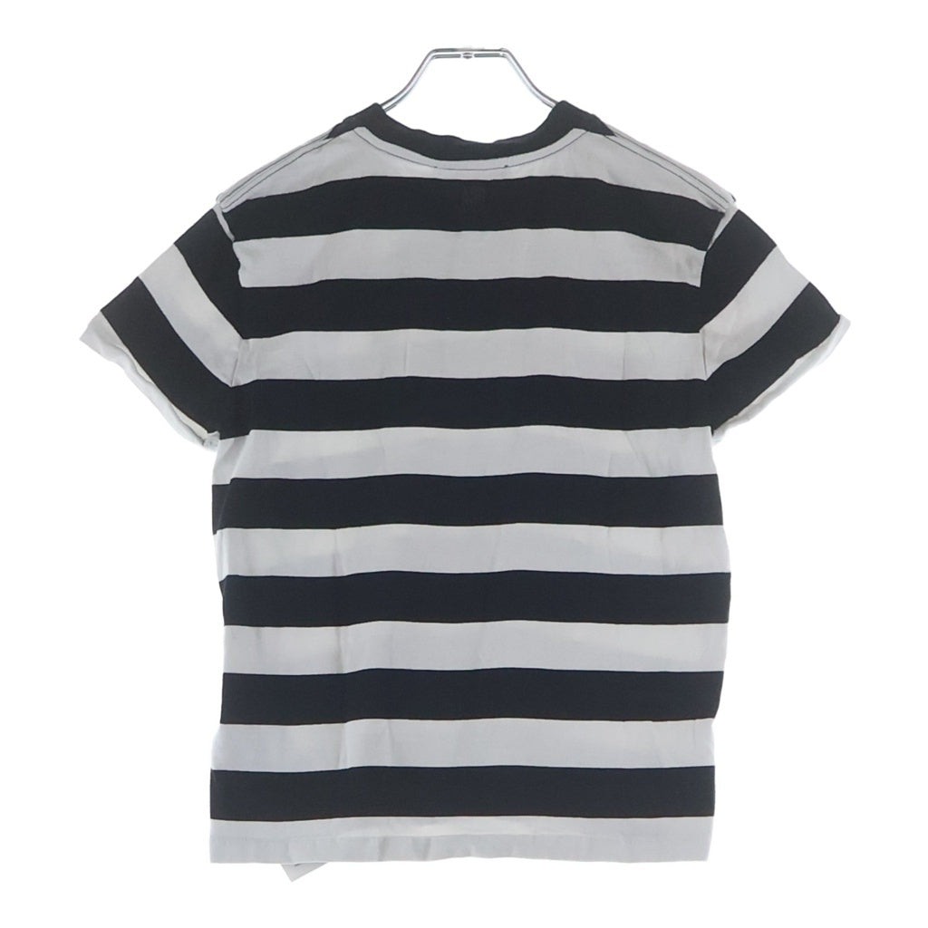 ami paris(アミパリス) ボーダー Tシャツ オーガニックコットンジャージー ブラック UTS038.JE0069 レディース