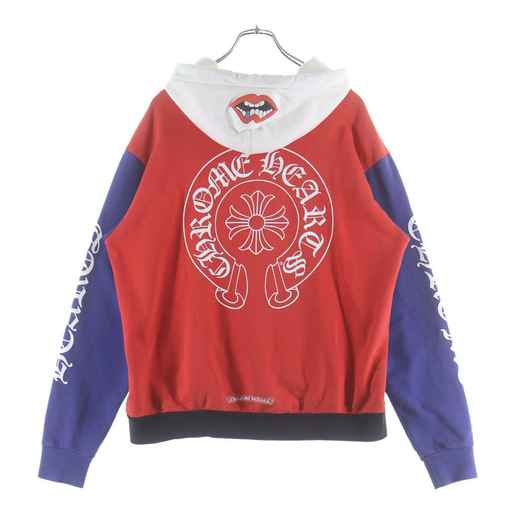 CHROME HEARTS(クロムハーツ) MATTY BOY PPO HD CHOMPER PLVR MATTY BOY トリコロールチョンパープルオーバーパーカー レッド/ブルー