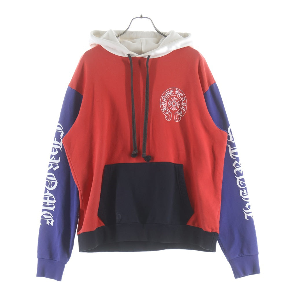 CHROME HEARTS(クロムハーツ) MATTY BOY PPO HD CHOMPER PLVR MATTY BOY トリコロールチョンパープルオーバーパーカー レッド/ブルー