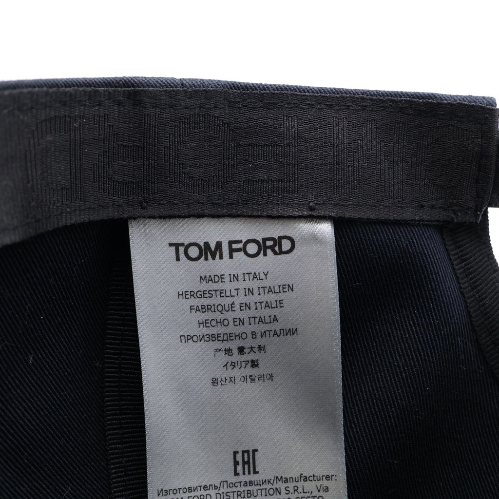 TOM FORD(トムフォード) TFロゴ コットン ベースボールキャップ 帽子 WH002T TCN008 ブラック