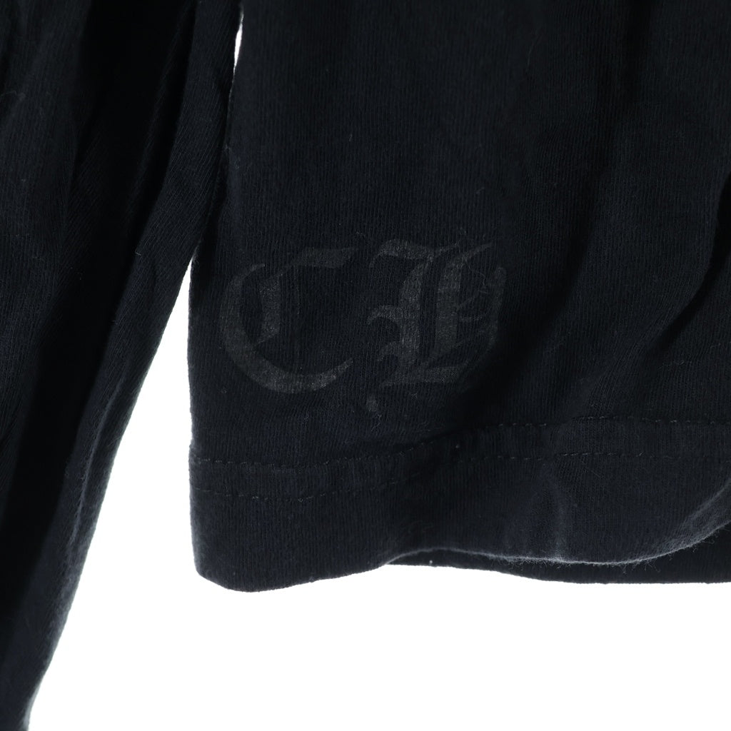 CHROME HEARTS(クロムハーツ) FLRL CRS HORSESHOE L/S フローラルクロス ホースシュー 長袖Tシャツ ブラック
