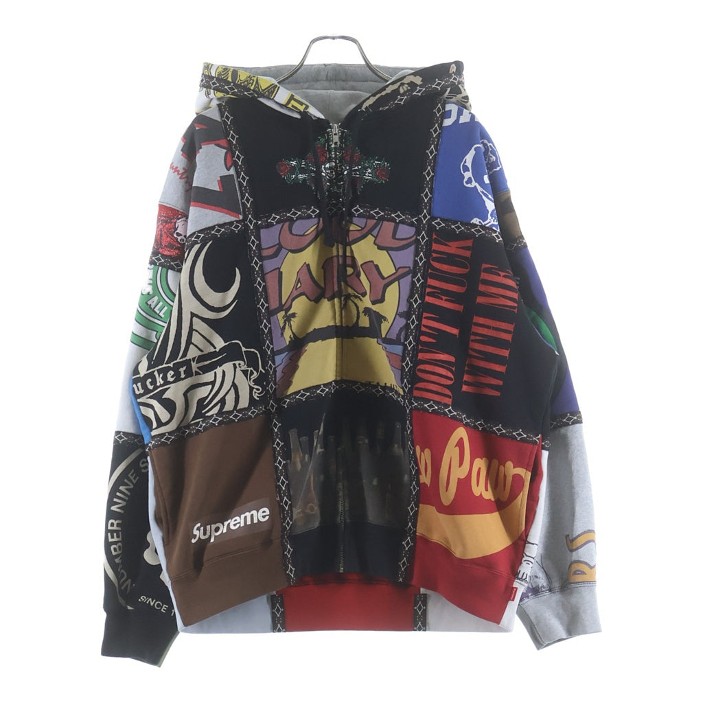 SUPREME(シュプリーム) 25AW ×Patchwork Zip Up Hooded Sweatshirt ナンバーナイン パッチワークジップアップフーディー スウェットシャツ ジップパーカー マルチ