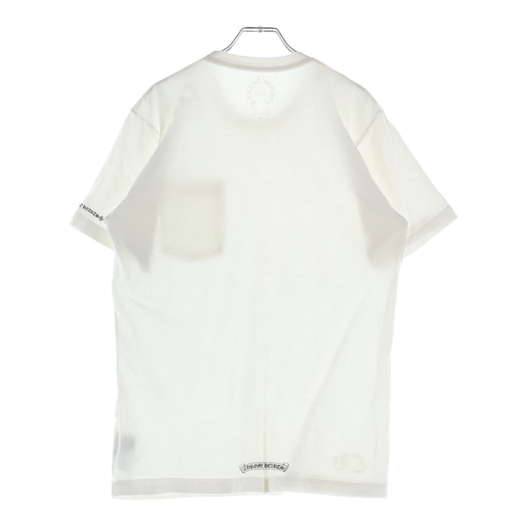 CHROME HEARTS(クロムハーツ) CH T-SHIRT ネックロゴプリント半袖Tシャツ カットソー ホワイト/ブラック
