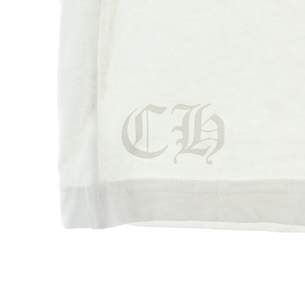 CHROME HEARTS(クロムハーツ) CH T-SHIRT ネックロゴプリント半袖Tシャツ カットソー ホワイト/ブラック