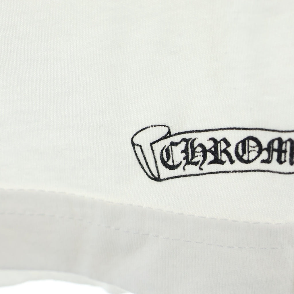 CHROME HEARTS(クロムハーツ) CH T-SHIRT ネックロゴプリント半袖Tシャツ カットソー ホワイト/ブラック