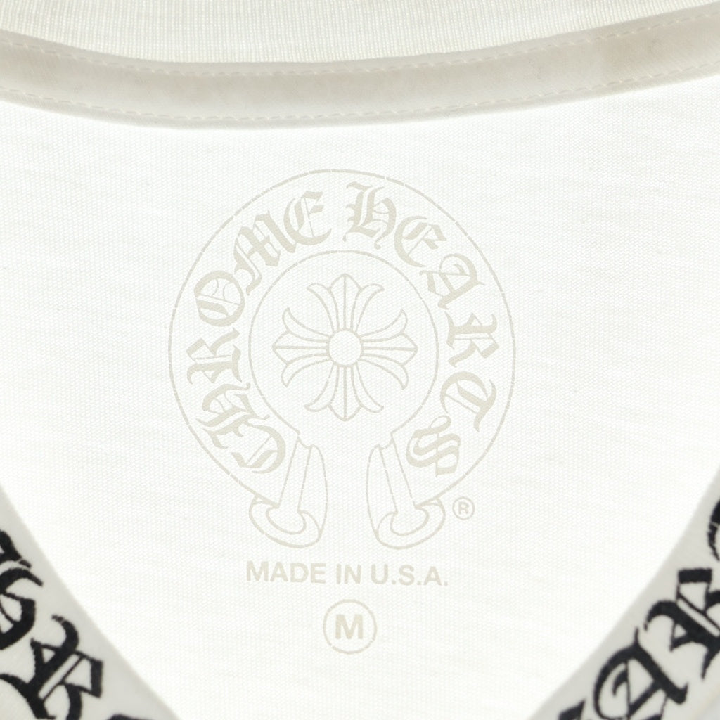 CHROME HEARTS(クロムハーツ) CH T-SHIRT ネックロゴプリント半袖Tシャツ カットソー ホワイト/ブラック
