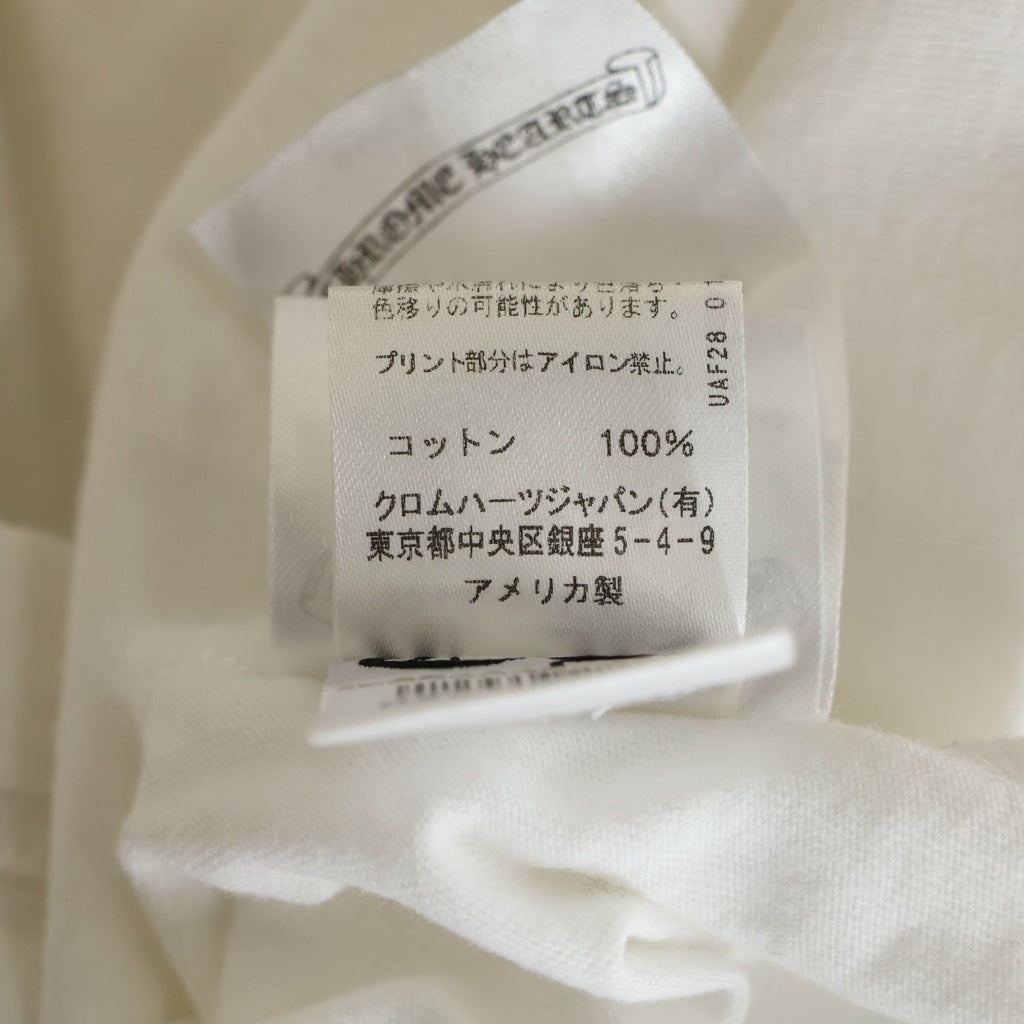 CHROME HEARTS(クロムハーツ) CH T-SHIRT ネックロゴプリント半袖Tシャツ カットソー ホワイト/ブラック