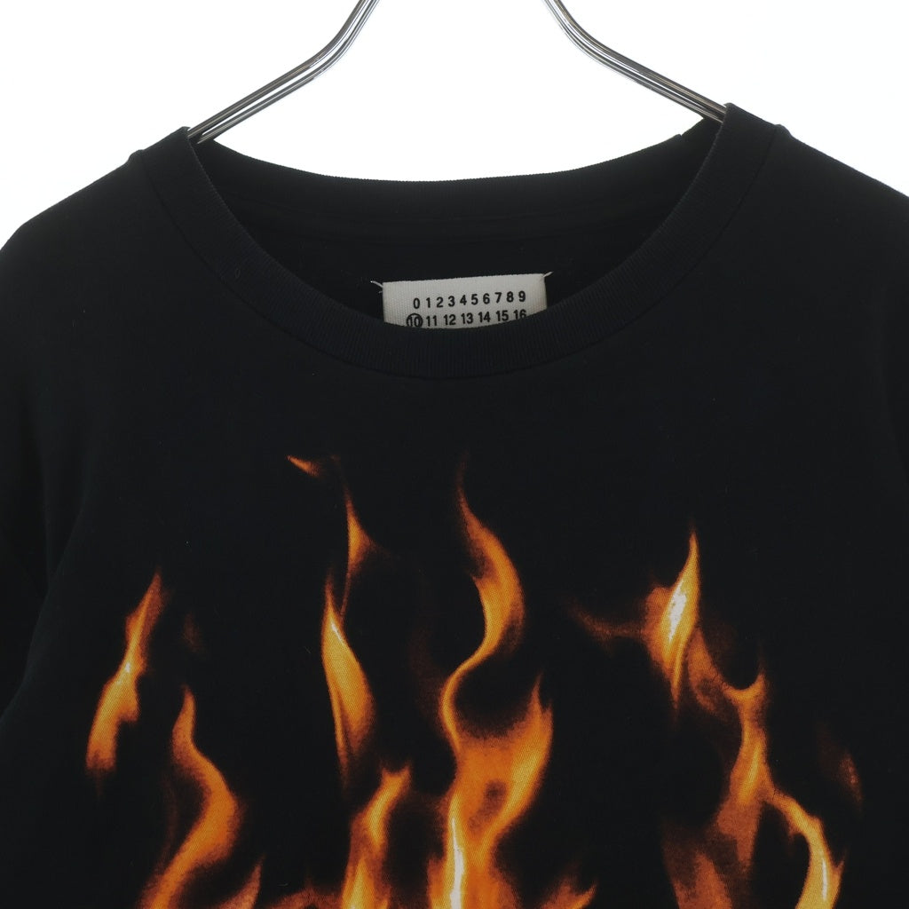 Maison Martin Margiela(メゾンマルタンマルジェラ) 06AW 本人期 ファイヤー フレイム フロントプリント 長袖Tシャツ カットソー ブラック