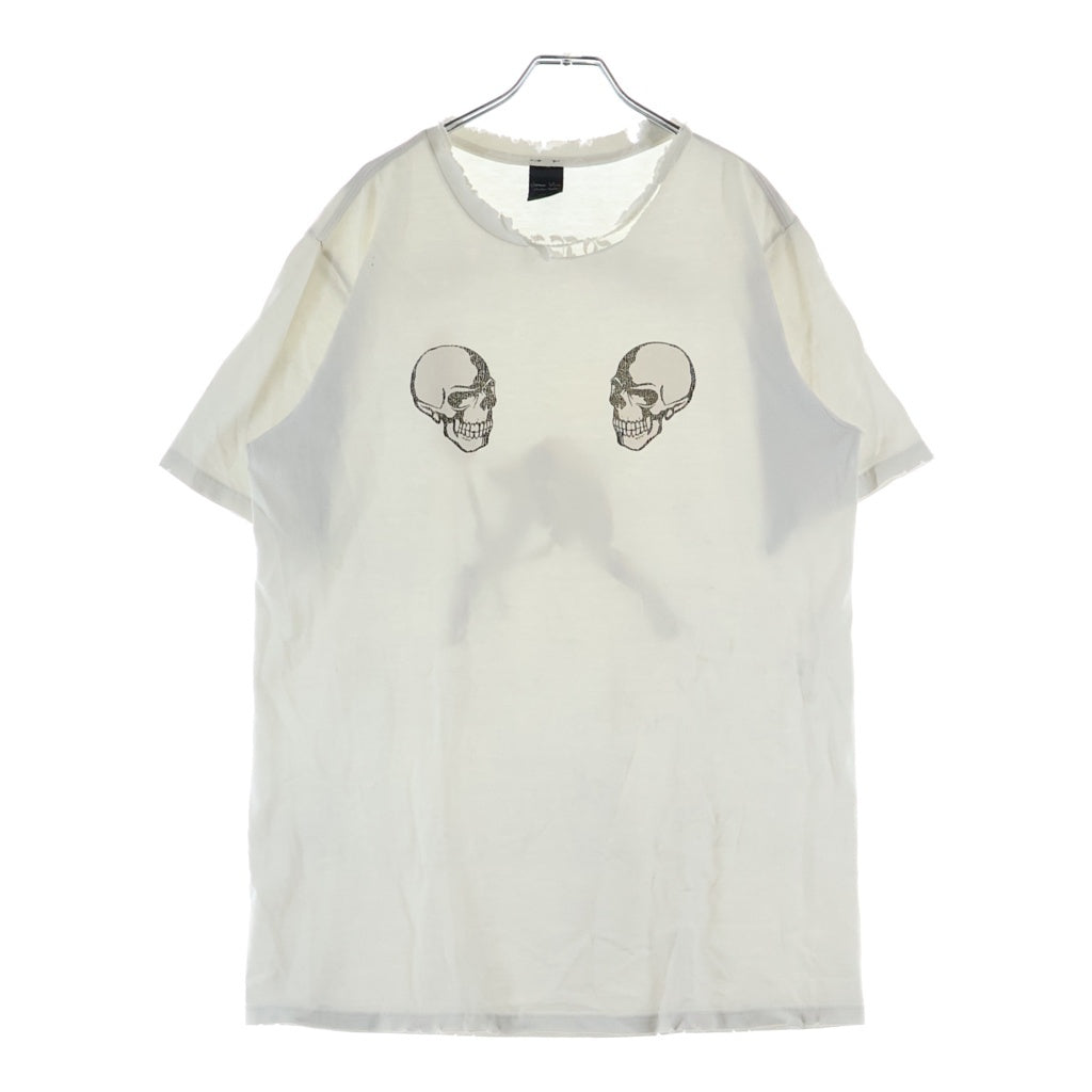 n(n) by NUMBER (N)INE(エヌエヌバイナンバーナイン) 04SS ドリーム期 スカル 半袖Tシャツ カットソー ホワイト
