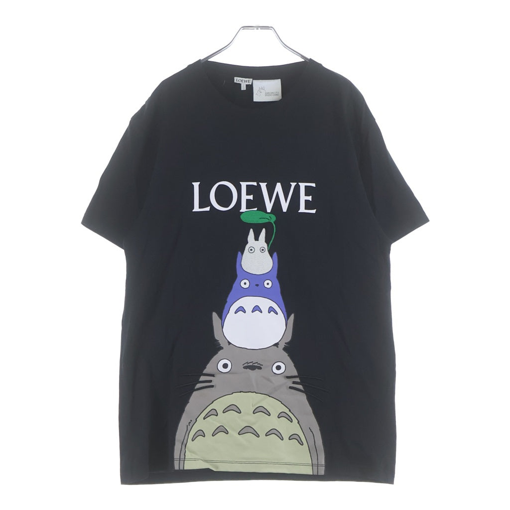 LOEWE(ロエベ) 21SS キャラクタープリント ロゴ刺繍 半袖Tシャツ カットソー ブラック S848Y22X01