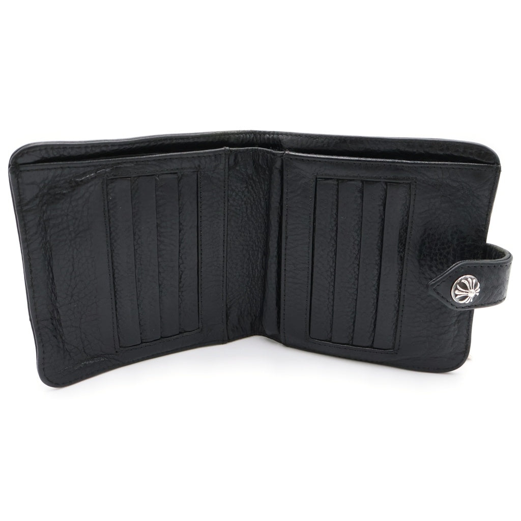 CHROME HEARTS(クロムハーツ) SQ BTN BILL スクエア ボタンビル タガージップ フラップボタンレザーウォレット 財布 ブラック