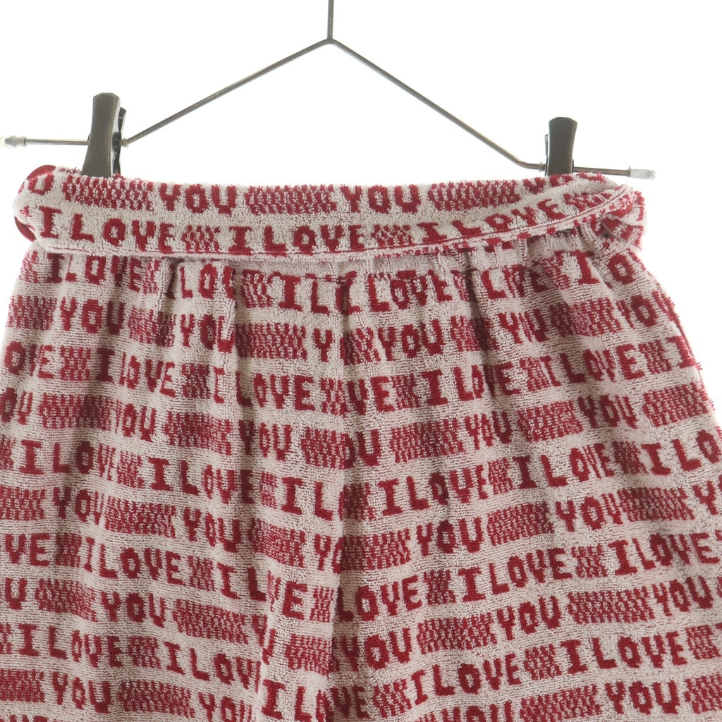STELLA McCARTNEY(ステラマッカートニー) 23SS I LOVE YOUパイルミニショーツ レディース ホワイト/レッド 6J0155