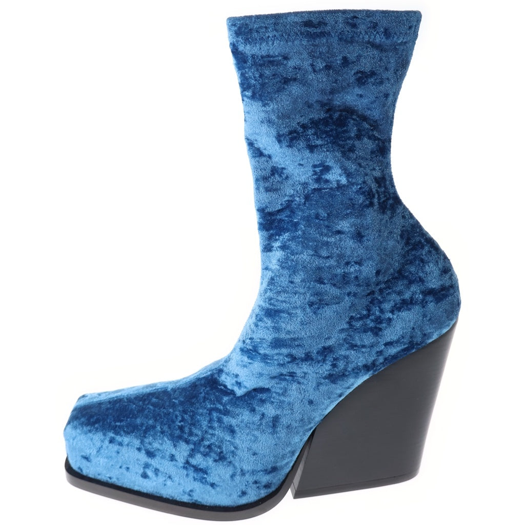 STELLA McCARTNEY(ステラマッカートニー) ベロアトゥスクエアヒール ブルー レディース