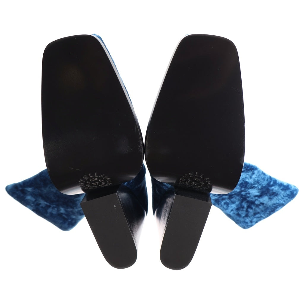 STELLA McCARTNEY(ステラマッカートニー) ベロアトゥスクエアヒール ブルー レディース