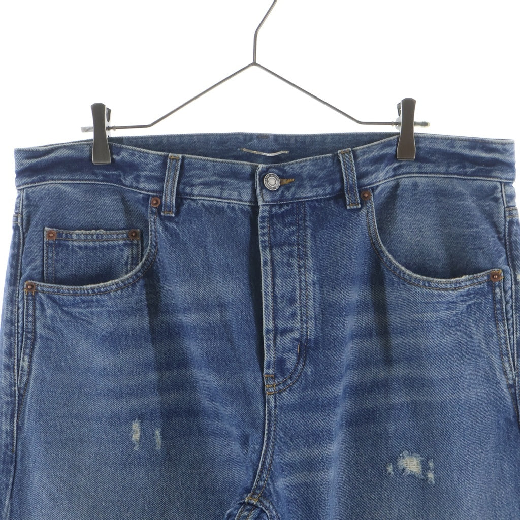 SAINT LAURENT PARIS(サンローランパリ) 23SS ダメージ加工 ボタンフライ 5ポケット デニムパンツ ジーンズ インディゴブルー 757276 Y04PH