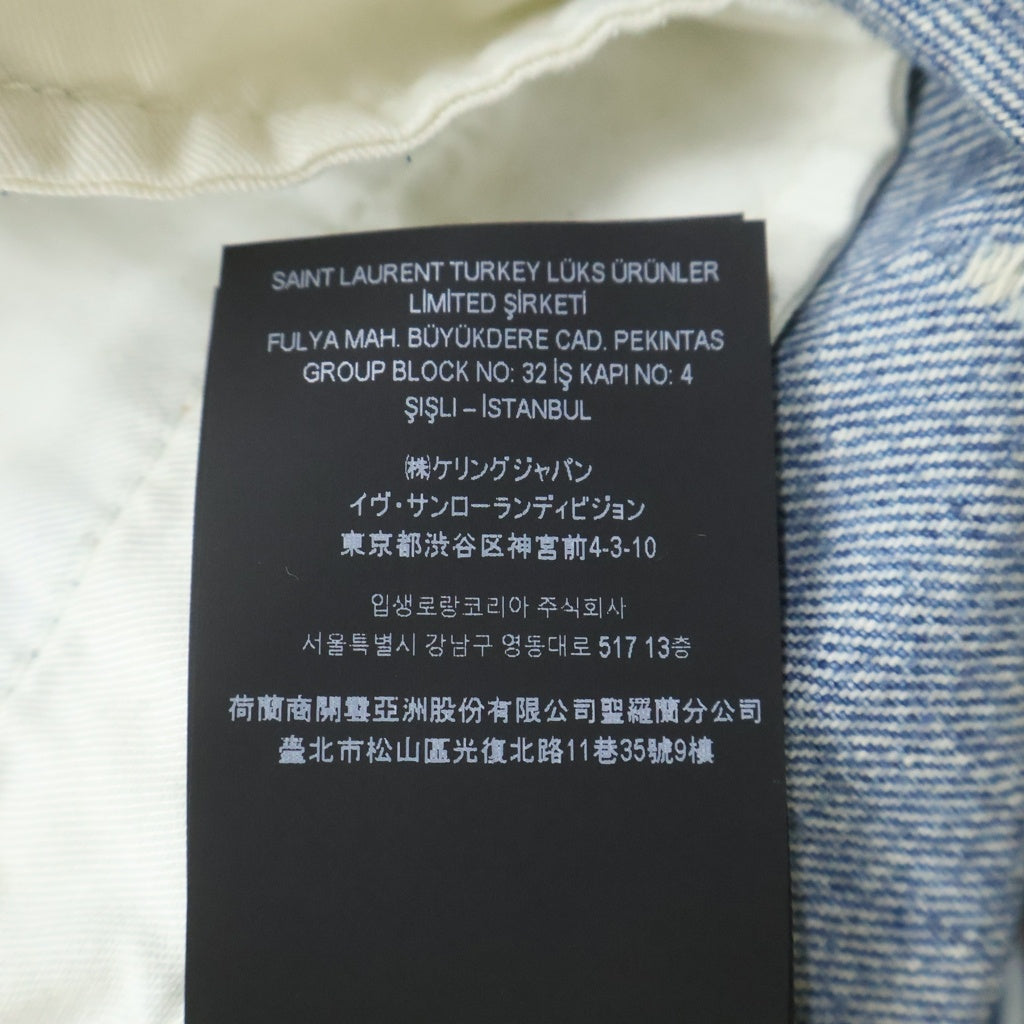 SAINT LAURENT PARIS(サンローランパリ) 23SS ダメージ加工 ボタンフライ 5ポケット デニムパンツ ジーンズ インディゴブルー 757276 Y04PH
