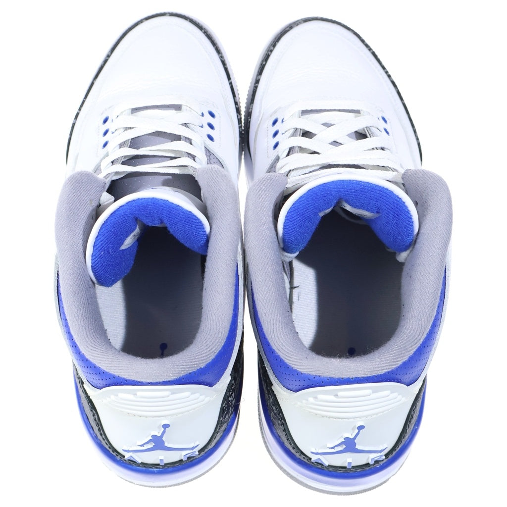 NIKE(ナイキ) AIR JORDAN 3 RETRO RACER BLUE CT8532-145 エア ジョーダン 3 レトロ ブルー ハイカットスニーカー ホワイト/ブルー US9/ 27cm