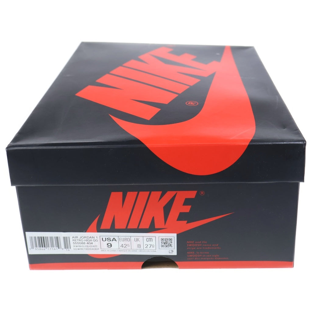 NIKE(ナイキ) AIR JORDAN 1 RETRO HIGH OG 555088-404 エアジョーダン1 レトロ ダークマリーナブルー ハイカットスニーカー US9/27cm ブラック/ブルー