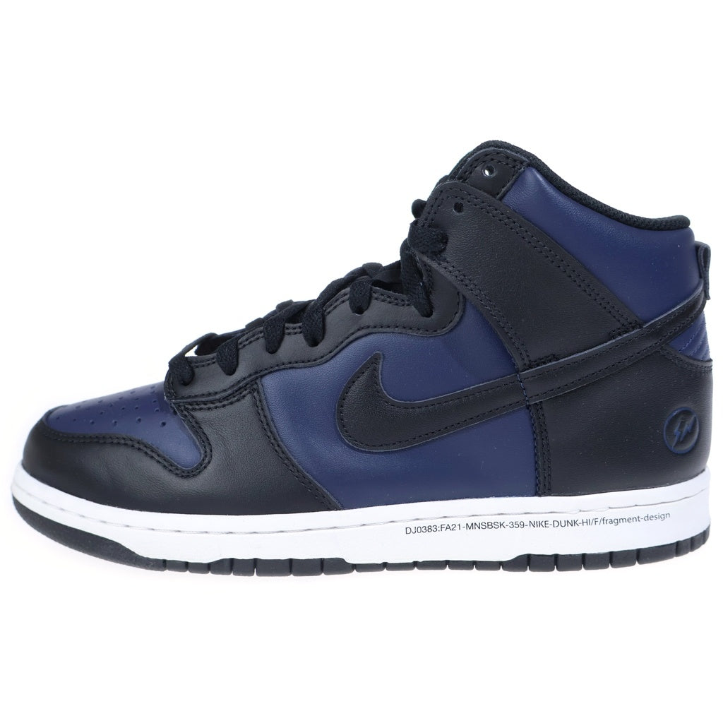 NIKE(ナイキ) ×FRAGMENT DESIGN DUNK HIGH CITY PACK MIDNIGHT NAVY DJ0383-400 フラグメント ダンク ミッドナイト ハイカットスニーカー ネイビー/ブラック US9/27cm
