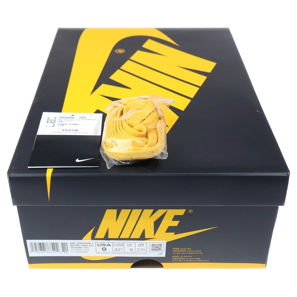 NIKE(ナイキ) AIR JORDAN1 RETRO HIGH OG POLLEN 555088-701 エアジョーダン 1 レトロ パラン ハイカットスニーカー ブラック/イエロー US9/27cm