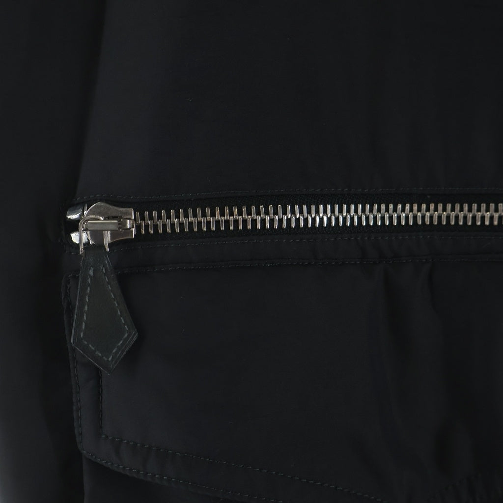 HERMES(エルメス) ナイロンポリエステルベスト 裏地カシミヤ ブラック