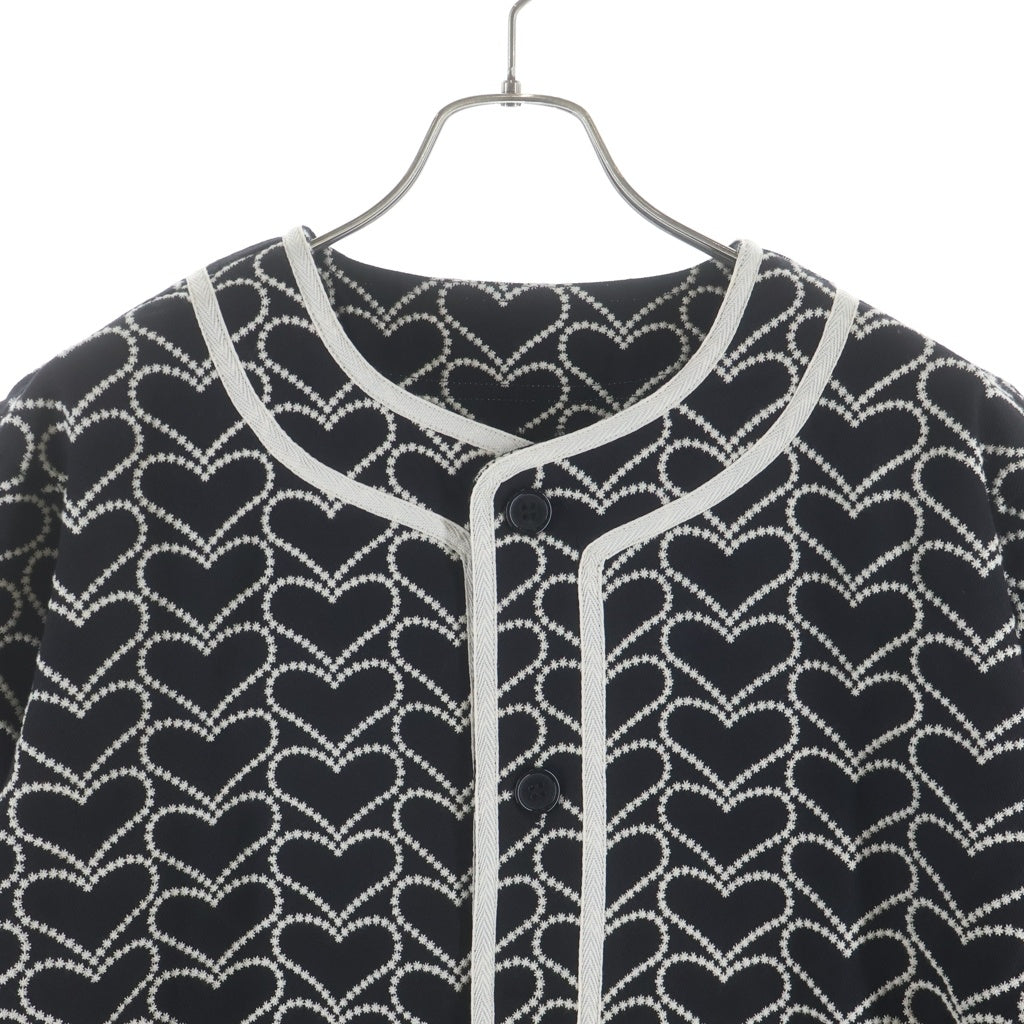 NO BRAND(ノーブランド) 【CLOT×Emotionally Unavailable クロット×エモーショナリー アンアベイラブル】23SS BASEBALL SHIRT ハート総柄 ベースボール半袖Tシャツ CL-S23-0000-139
