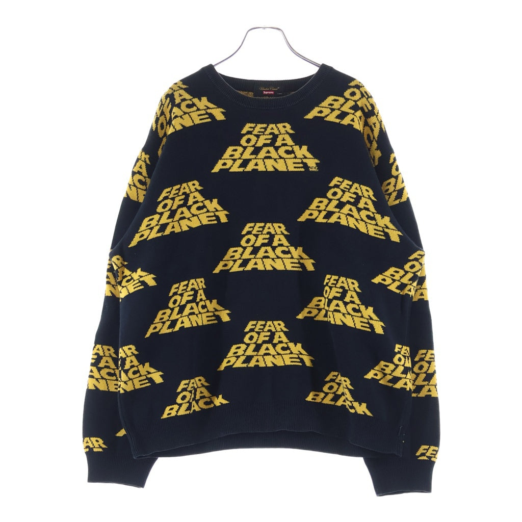SUPREME(シュプリーム) 18SS ×UNDERCOVER×PABLICENEMY FEAR OF BLACK PLANET フィアー・オブ・ア・ブラック・プラネット クルーネックニット ブラック