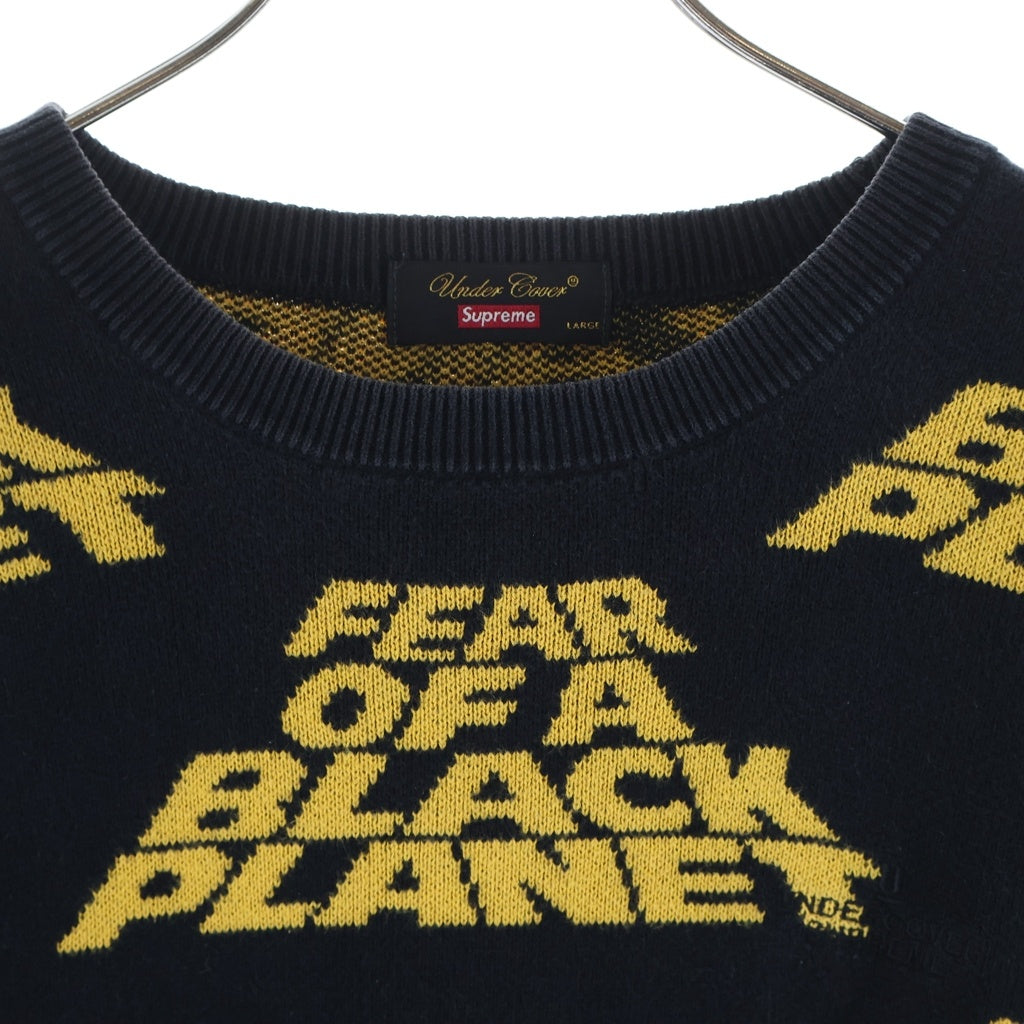 SUPREME(シュプリーム) 18SS ×UNDERCOVER×PABLICENEMY FEAR OF BLACK PLANET フィアー・オブ・ア・ブラック・プラネット クルーネックニット ブラック