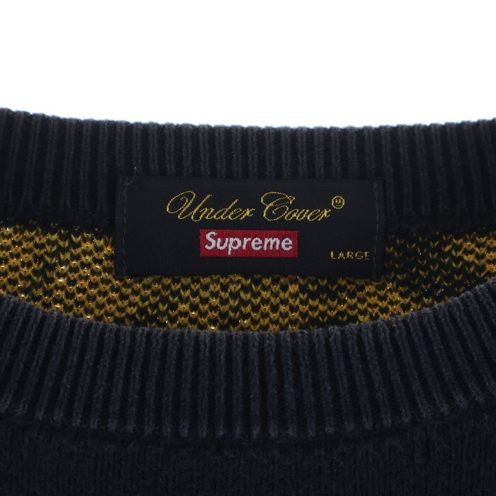 SUPREME(シュプリーム) 18SS ×UNDERCOVER×PABLICENEMY FEAR OF BLACK PLANET フィアー・オブ・ア・ブラック・プラネット クルーネックニット ブラック