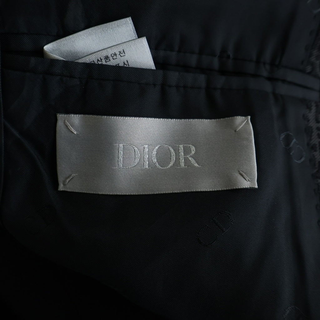 Christian Dior(クリスチャンディオール) 21SS ラペルオブリーク切替1B テーラードジャケット ブラック 033C228B4739