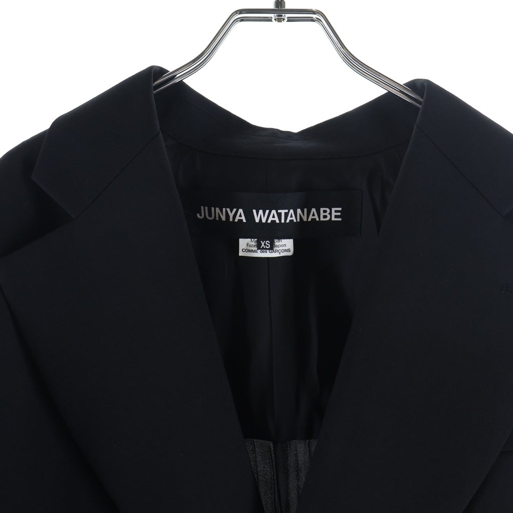 JUNYA WATANABE COMME des GARCONS(ジュンヤワタナベ コムデギャルソン) 23AW プリーツ ドッキング ケープ ジャケット ブラック