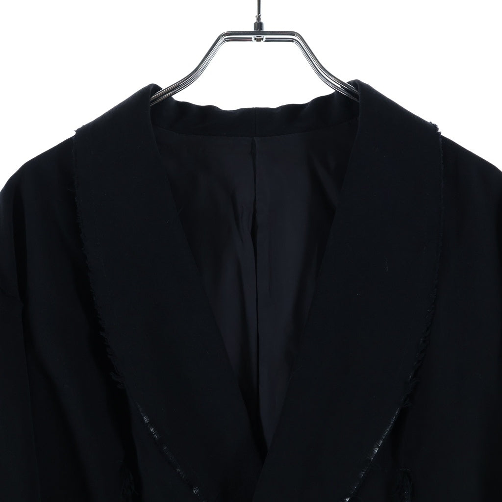 B Yohji Yamamoto(ビー ヨウジヤマモト) ダメージ加工 ウールジャケット ブラック NV-J51-808